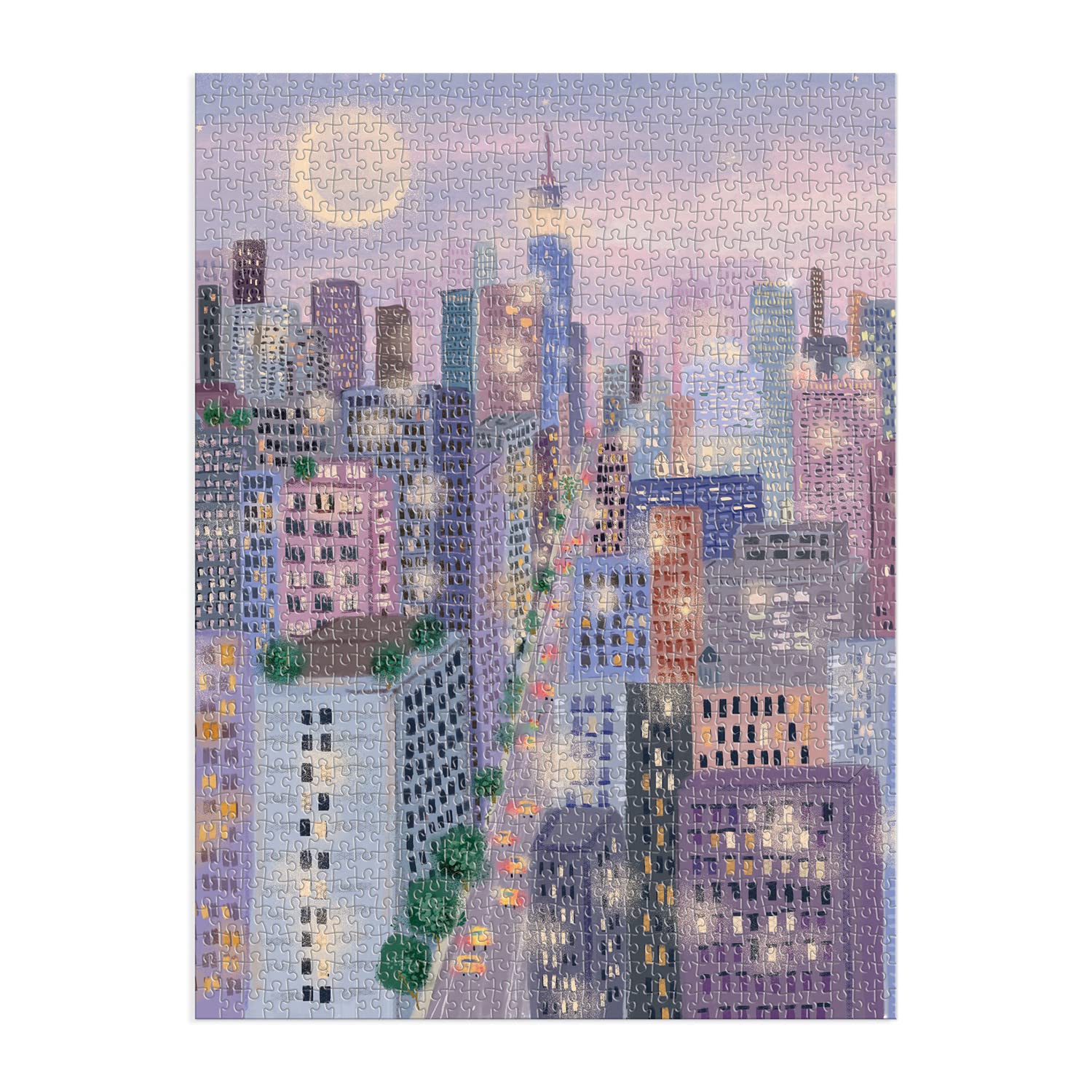 Amazon.com: Galison City Lights 1000 Piece Puzzle in a Square Box